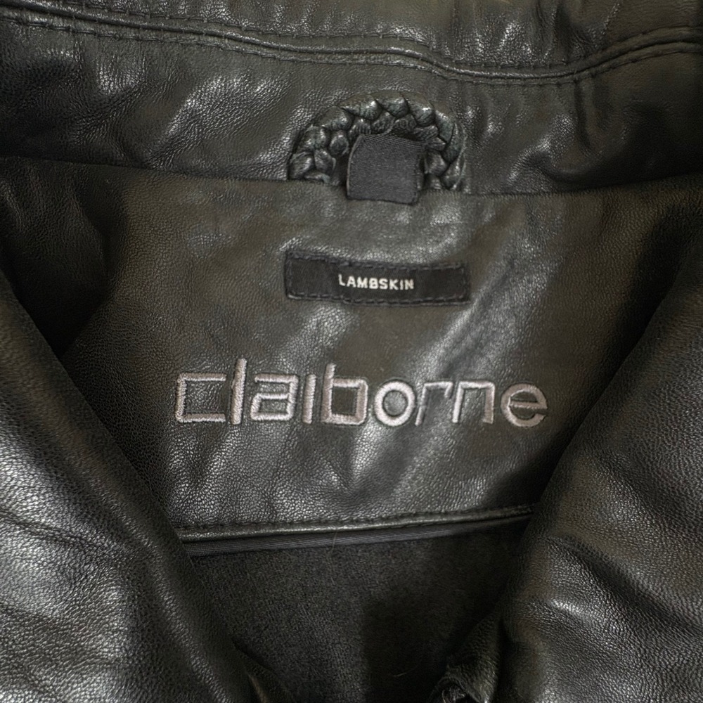 Vintage Lambskin Leather Jacket Mens 2XL Black Full Zip Minimalist - Picture 5 of 16